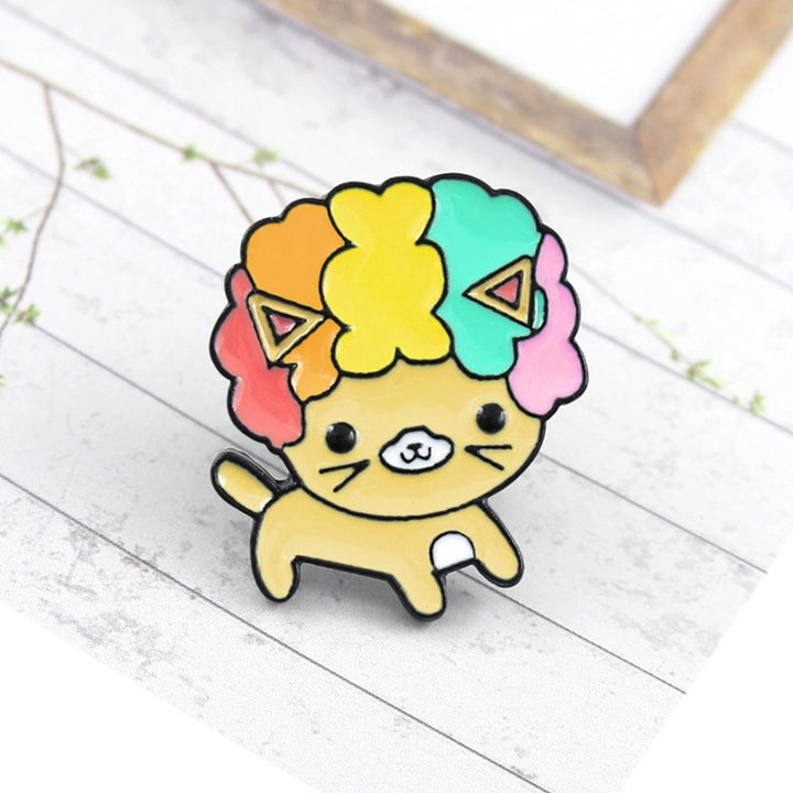 Curly Hair Cartoon Dog Enamel Brooch Pin Denim Jacket Collar Backpack Badge Image 8