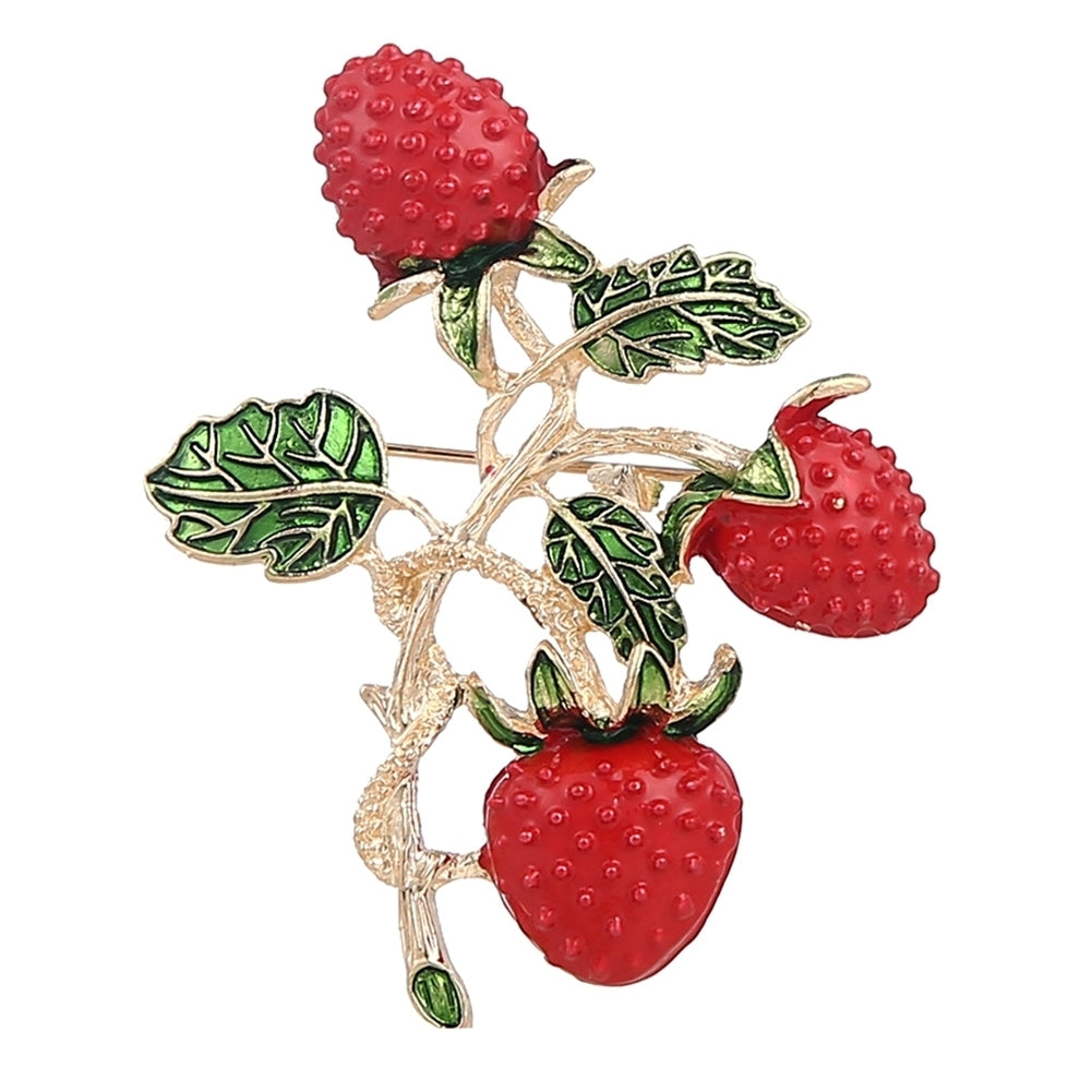 Women Fashion Strawberry Shape Brooch Pin Party Dress Collar Scarf Badge Gift Image 1