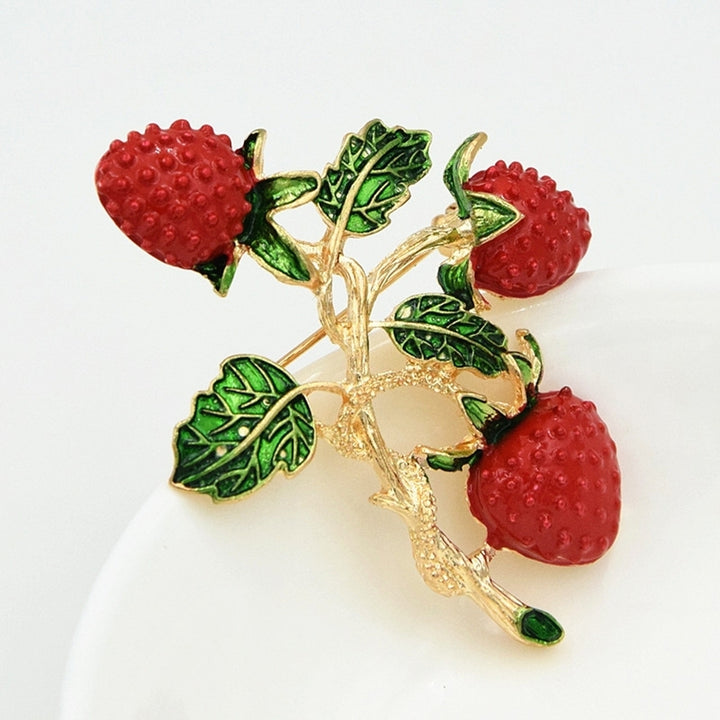 Women Fashion Strawberry Shape Brooch Pin Party Dress Collar Scarf Badge Gift Image 3