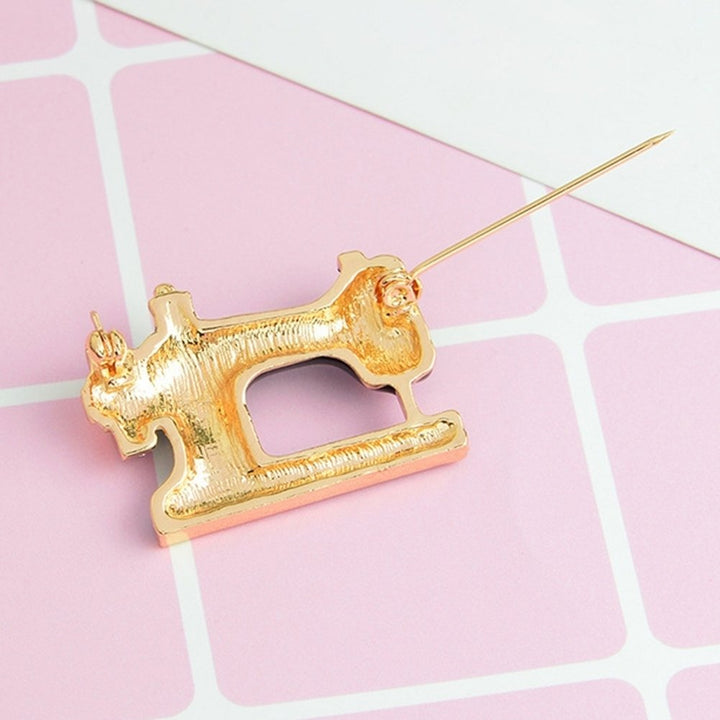 Exquisite Sewing Machine Brooch Pin Denim Jacket Women Collar Badge Jewelry Gift Image 7