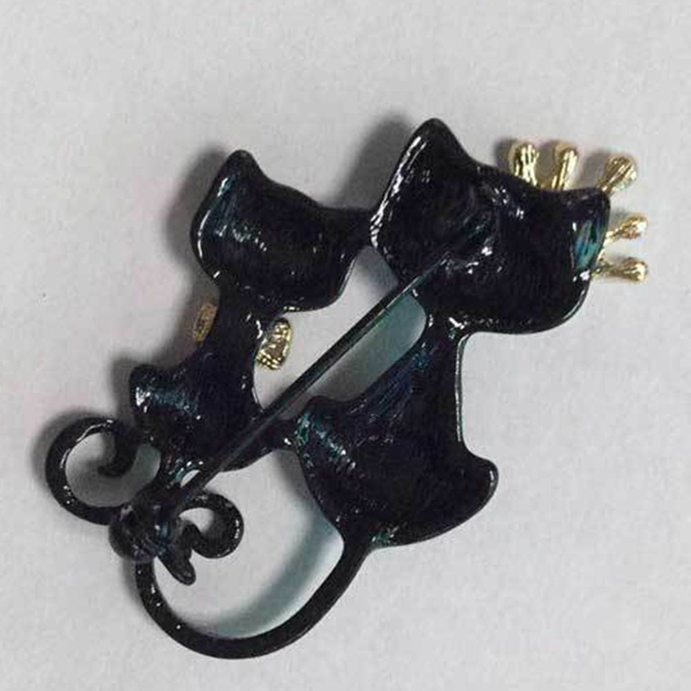 Women Rhinestone Inlaid Cat Crown Brooch Pin Badge Clothes Decor Jewelry Gift Image 7