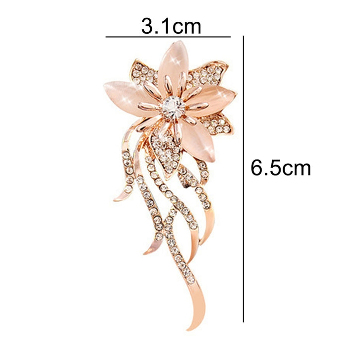 Women Fashion Rhinestone Inlaid Flower Brooch Pin Cardigan Shawl Decor Gift Image 4