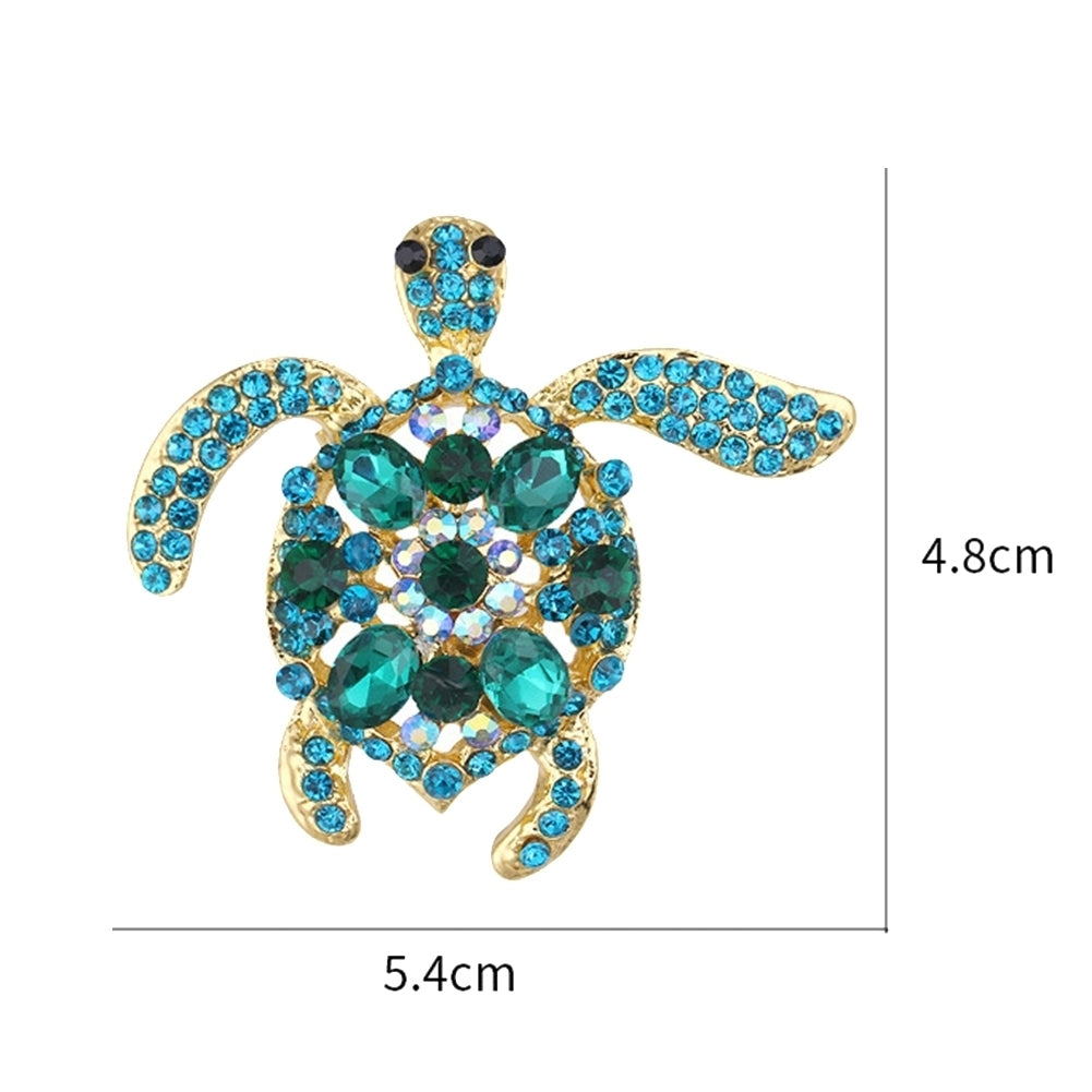 Cute Turtle Shape Full Rhinestone Inlaid Brooch Pin Women Shirt Collar Badge Image 6