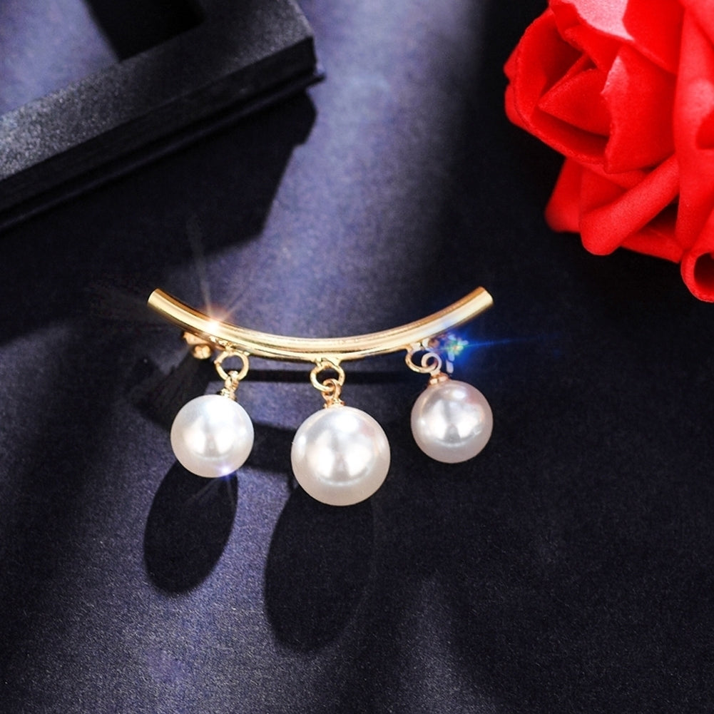 Fashion Women Faux Pearl Dangle Brooch Pin Cardigan Shawl Clip Jewelry Gift Image 6