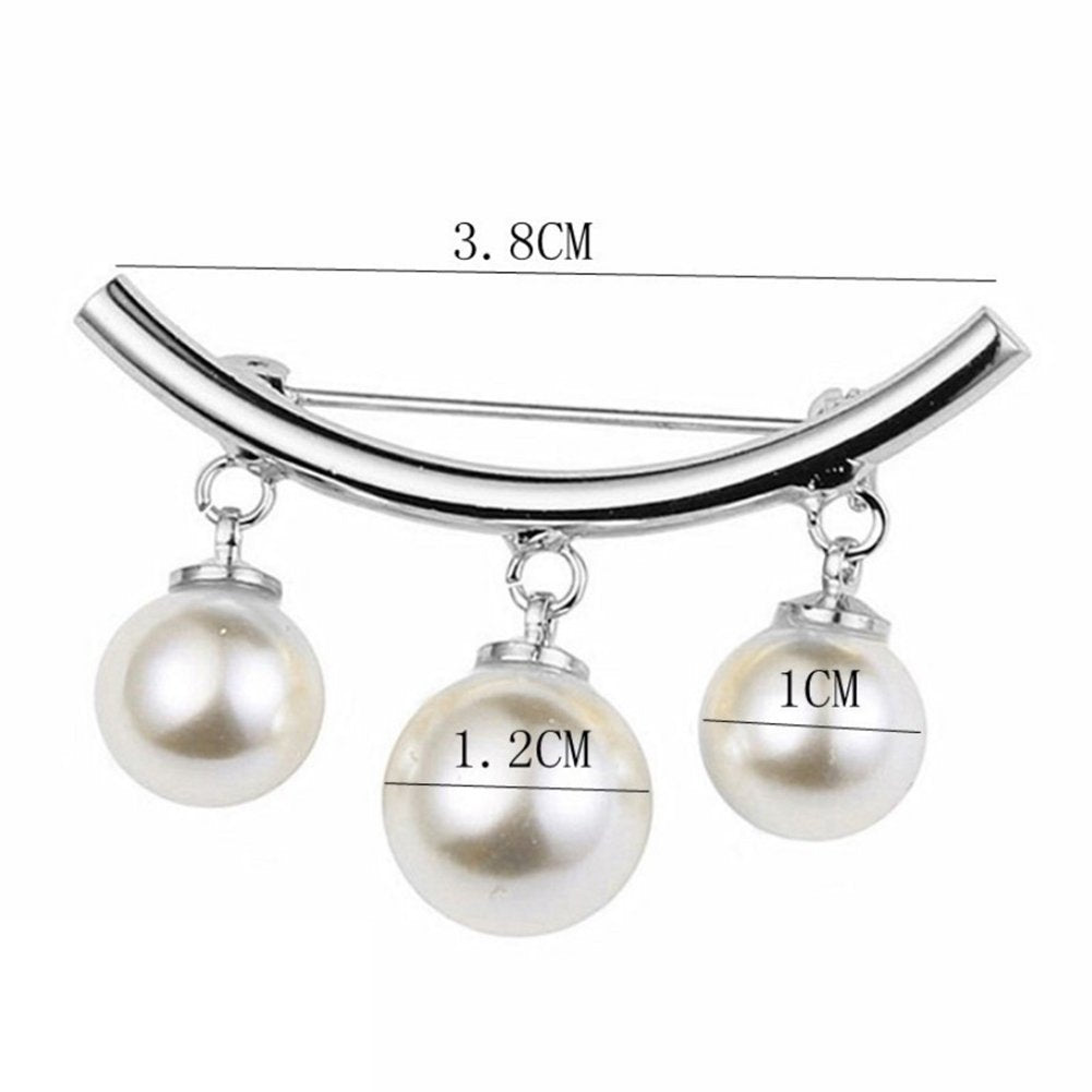 Fashion Women Faux Pearl Dangle Brooch Pin Cardigan Shawl Clip Jewelry Gift Image 12