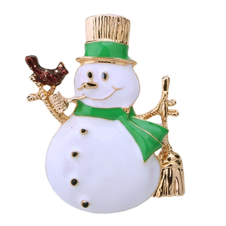 Christmas Tree Santa Snowman Rhinestone Inlaid Brooch Pin Shirt Collar Breastpin Image 4