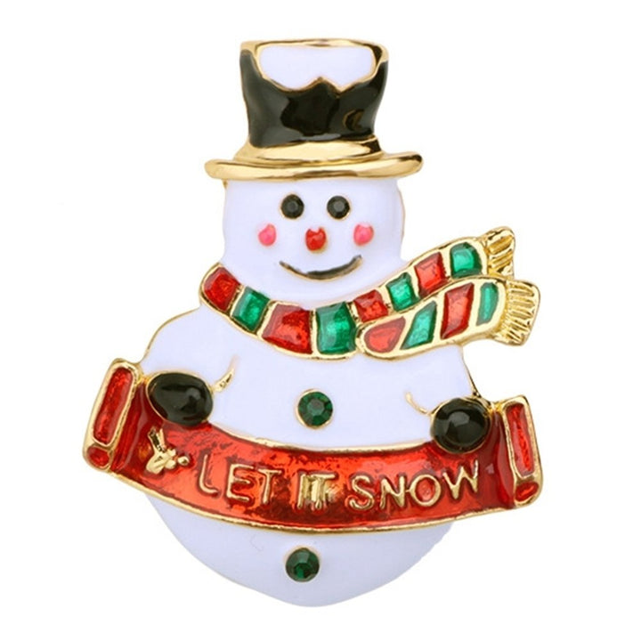 Christmas Tree Santa Snowman Rhinestone Inlaid Brooch Pin Shirt Collar Breastpin Image 8