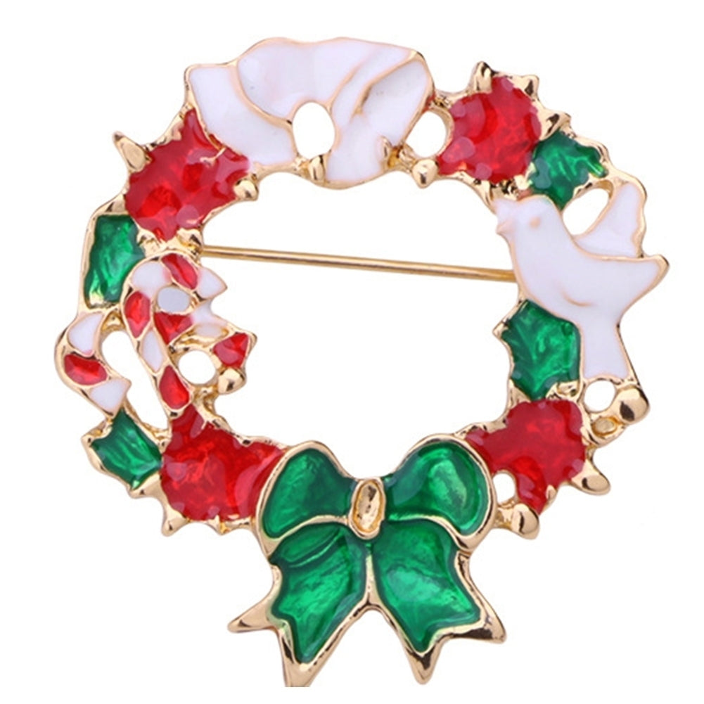 Christmas Tree Santa Snowman Rhinestone Inlaid Brooch Pin Shirt Collar Breastpin Image 9