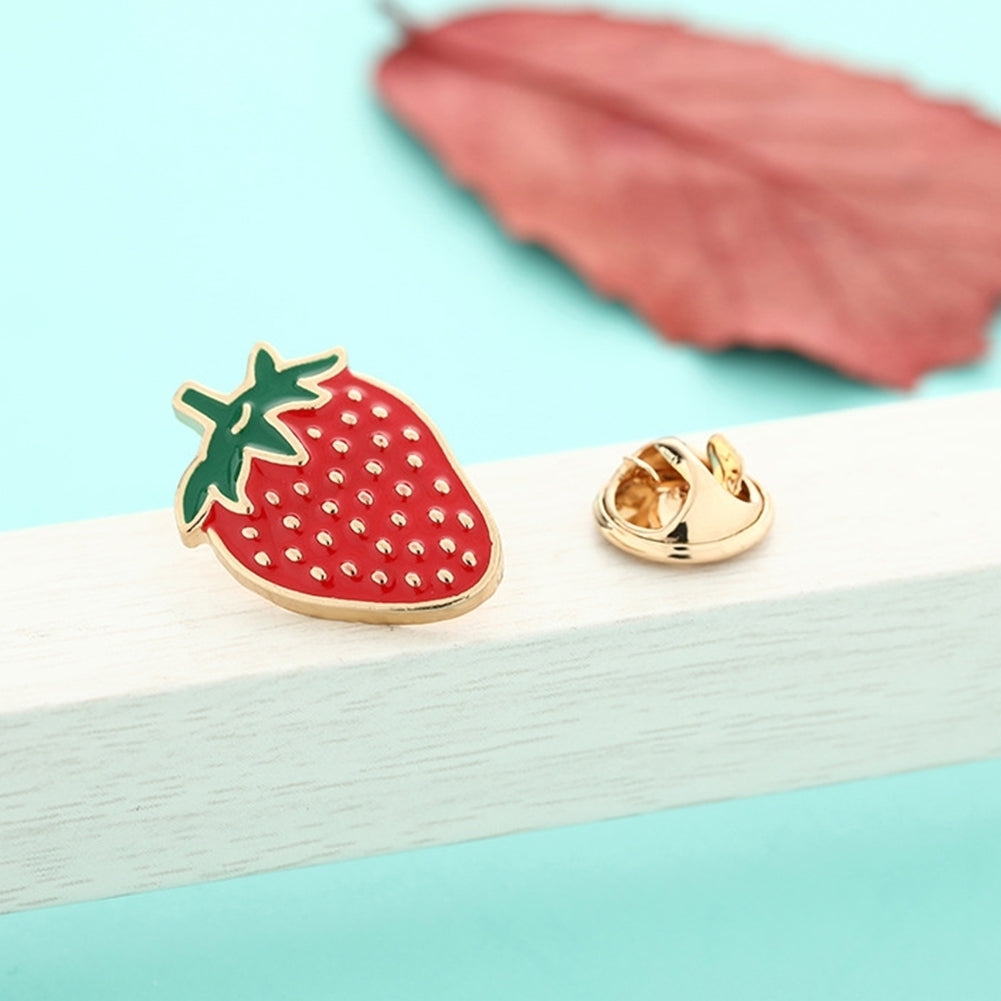 Cute Cartoon Enamel Mini Fruit Brooch Pin Denim Jacket Shirt Collar Badge Gift Image 8