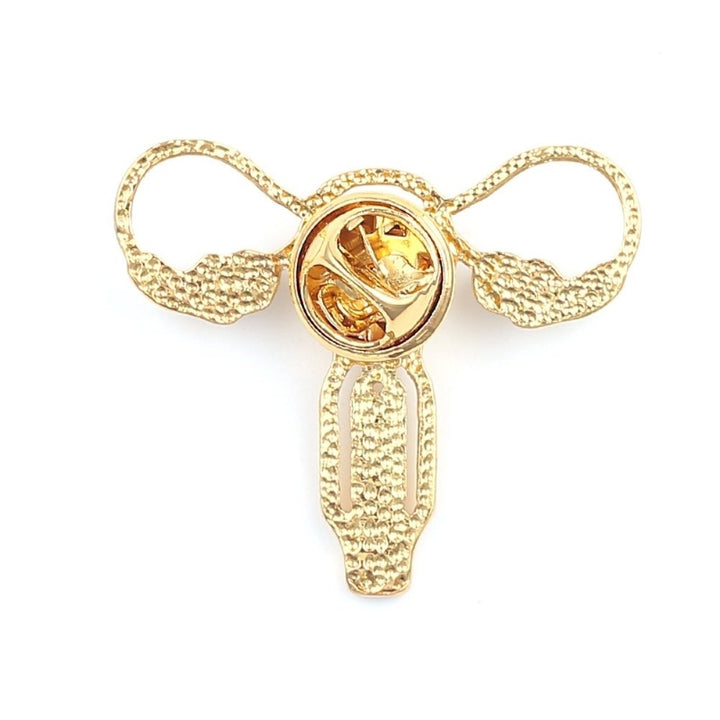 Faux Pearl Rhinestone Inlaid Organ Uterus Shaped Doctor Nurse Brooch Pin Gift Image 9