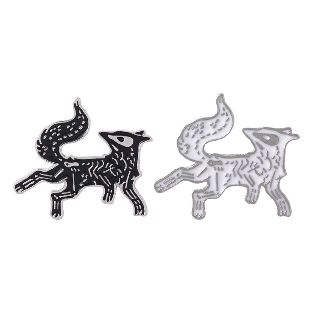 Cartoon Unisex Skeleton Fox Animal Brooch Pin Jacket Hat Bag Badge Accessory Image 9