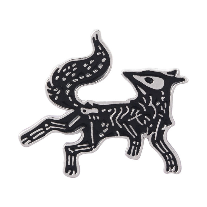 Cartoon Unisex Skeleton Fox Animal Brooch Pin Jacket Hat Bag Badge Accessory Image 10