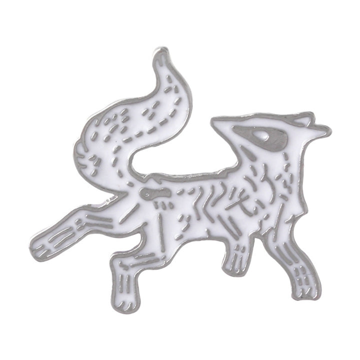 Cartoon Unisex Skeleton Fox Animal Brooch Pin Jacket Hat Bag Badge Accessory Image 11