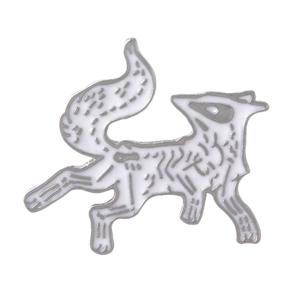 Cartoon Unisex Skeleton Fox Animal Brooch Pin Jacket Hat Bag Badge Accessory Image 1