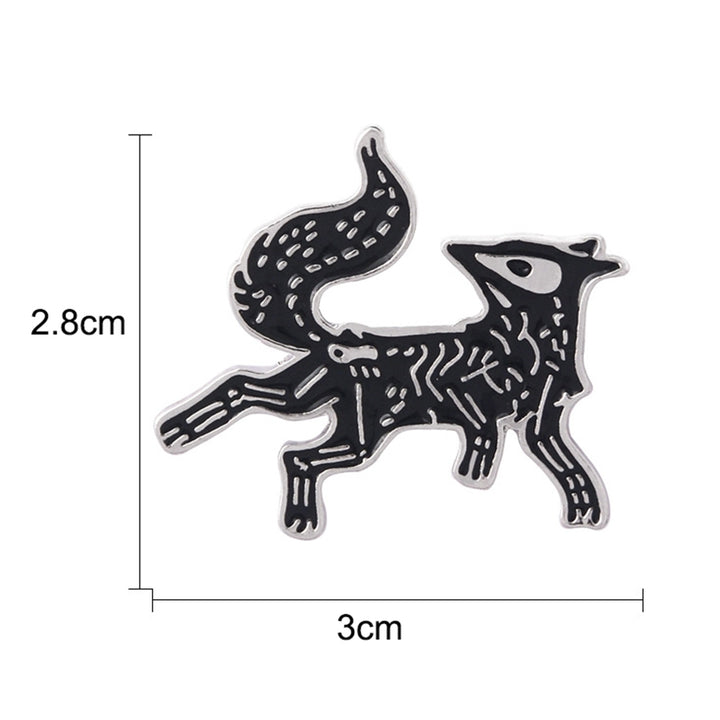 Cartoon Unisex Skeleton Fox Animal Brooch Pin Jacket Hat Bag Badge Accessory Image 12