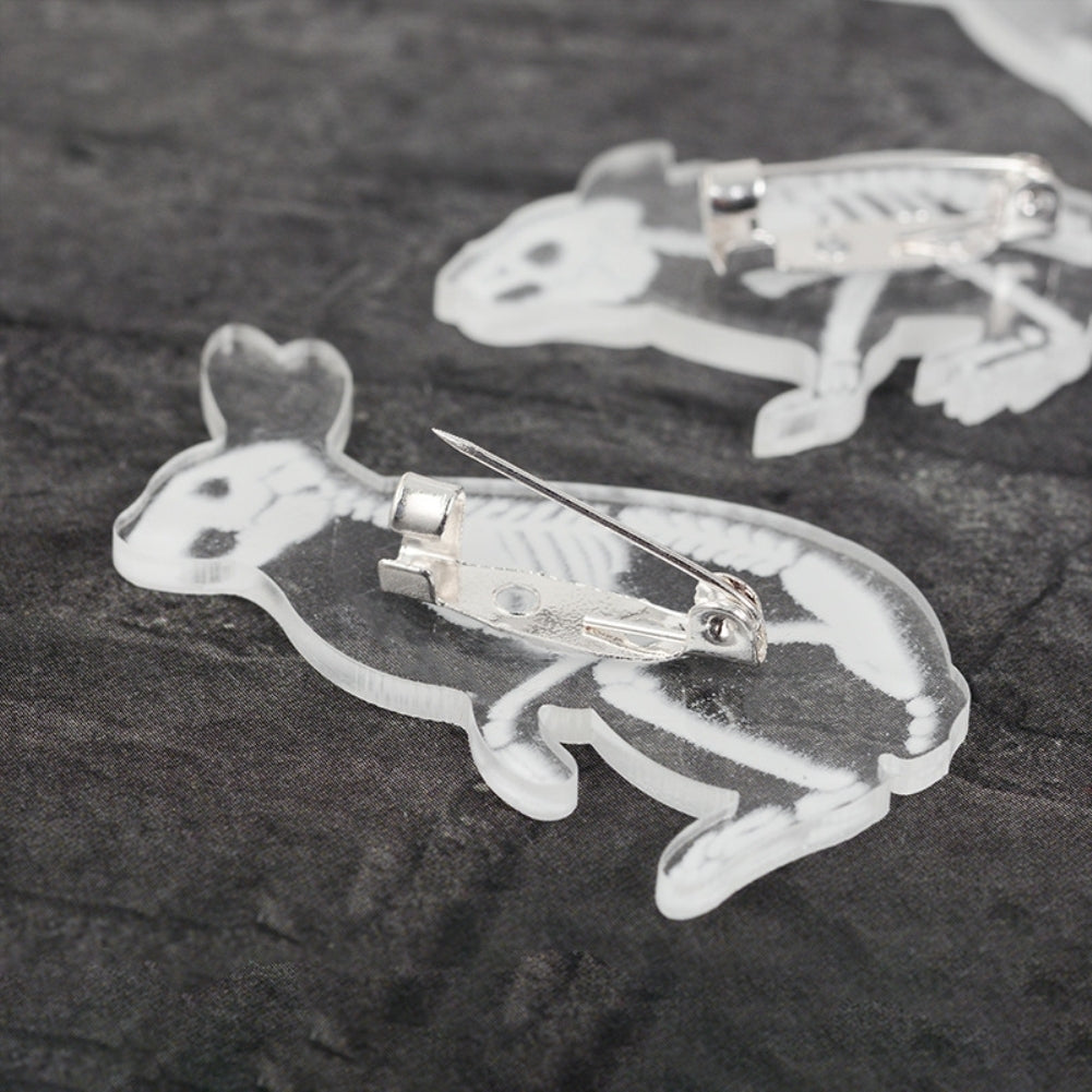 Unisex Transparent Pig Rabbit Penguin Resin Animal Brooch Pin Bag Badge Gift Image 10