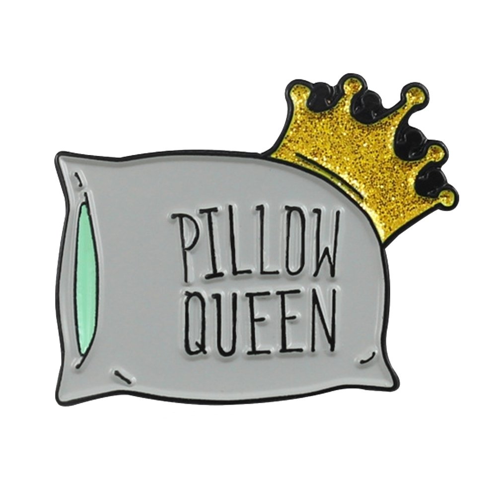 Cartoon Bed Crown Pillow Enamel Brooch Pin Women Denim Jacket Lapel Badge Gift Image 9