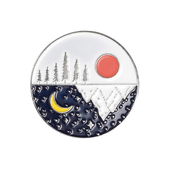 Unisex Cute Moon Sun Enamel Round Shape Brooch Pin Jacket Collar Bag Badge Gift Image 12