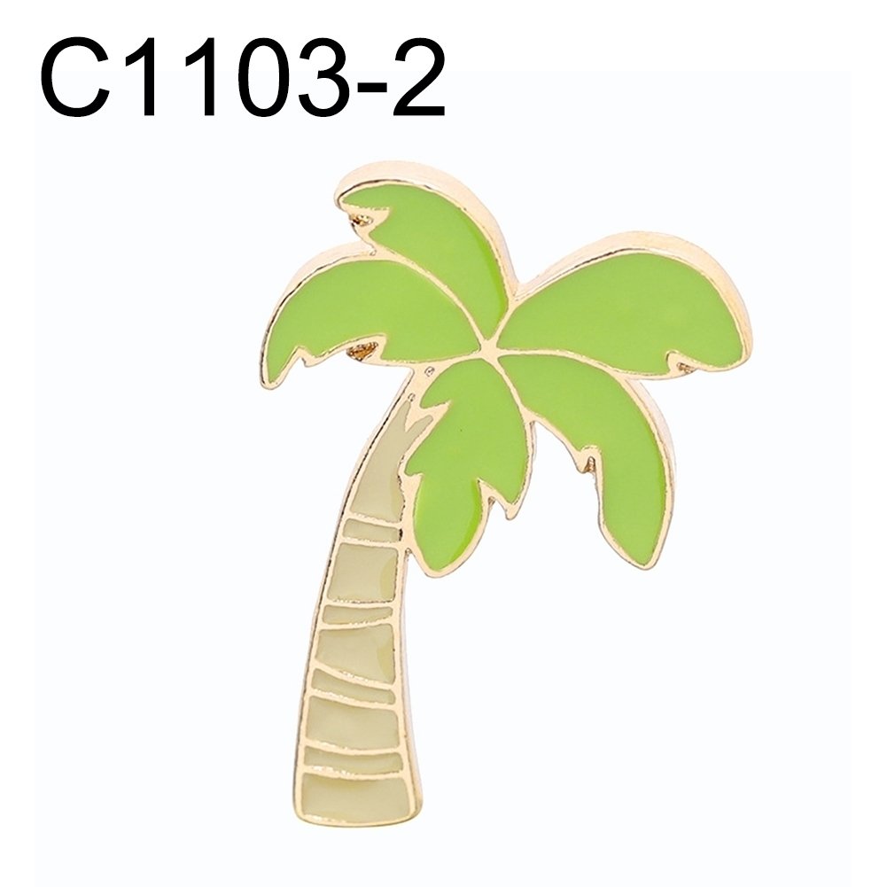 Unisex Coconut Tree Orange Juice Glasses Ice Cream Enamel Brooch Pin Bag Badge Image 7