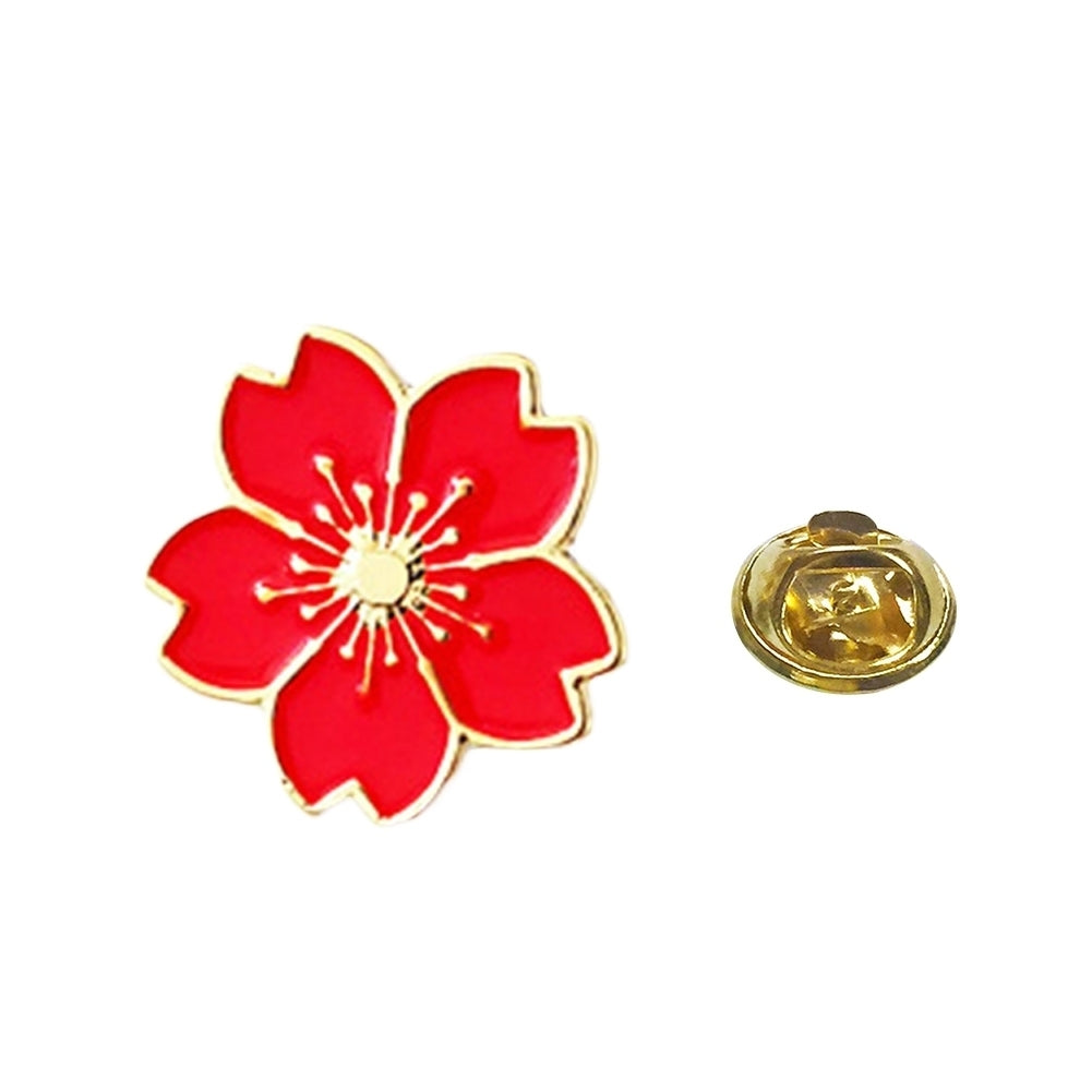 Sweet Women Cherry Blossom Flower Enamel Brooch Pin Suit Collar Badge Jewelry Image 4