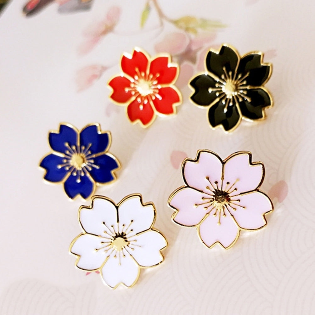 Sweet Women Cherry Blossom Flower Enamel Brooch Pin Suit Collar Badge Jewelry Image 8