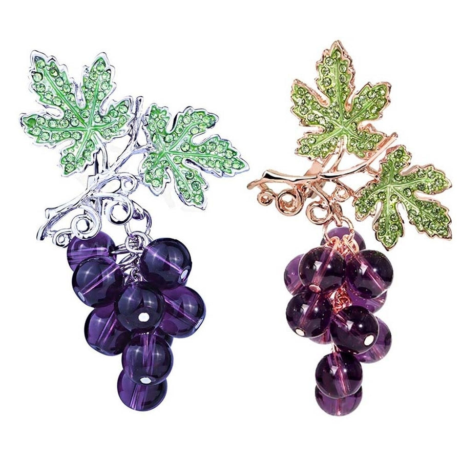 Elegant Women Faux Amethyst Grape Fruit Brooch Pin Cardigan Scarf Clip Jewelry Image 1