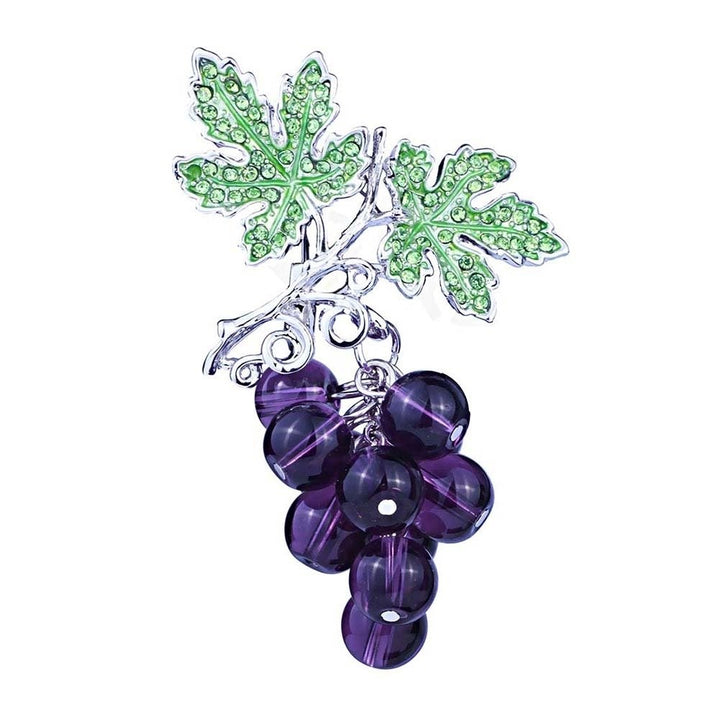 Elegant Women Faux Amethyst Grape Fruit Brooch Pin Cardigan Scarf Clip Jewelry Image 2