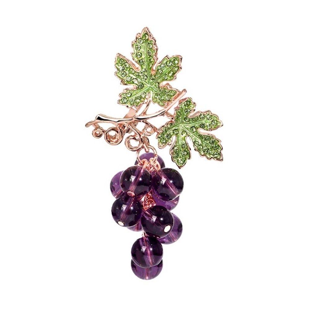 Elegant Women Faux Amethyst Grape Fruit Brooch Pin Cardigan Scarf Clip Jewelry Image 3