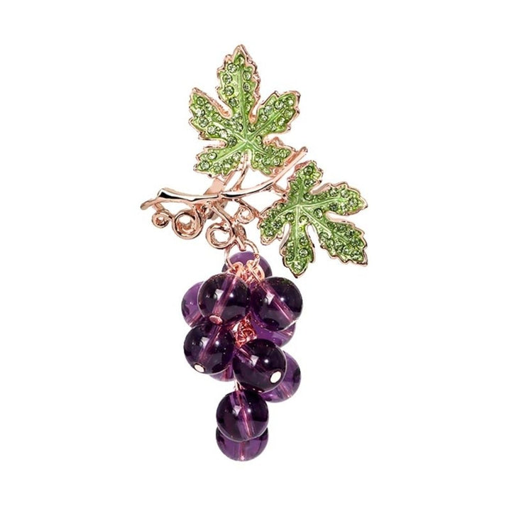 Elegant Women Faux Amethyst Grape Fruit Brooch Pin Cardigan Scarf Clip Jewelry Image 3