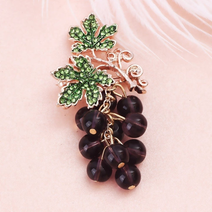 Elegant Women Faux Amethyst Grape Fruit Brooch Pin Cardigan Scarf Clip Jewelry Image 4