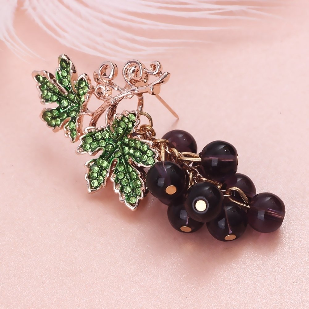 Elegant Women Faux Amethyst Grape Fruit Brooch Pin Cardigan Scarf Clip Jewelry Image 4