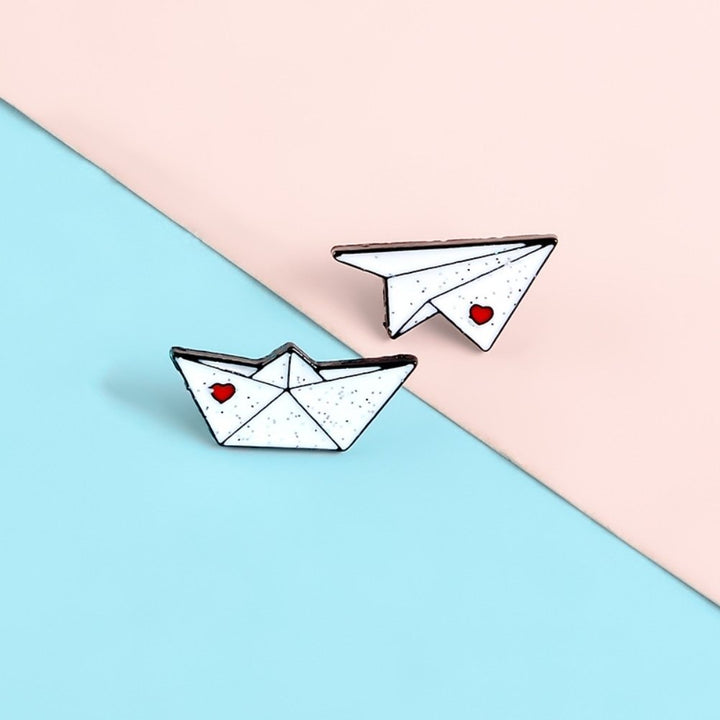 Unisex Origami Airplane Boat Enamel Brooch Pin Jacket Bag Badge Friend Gift Image 3