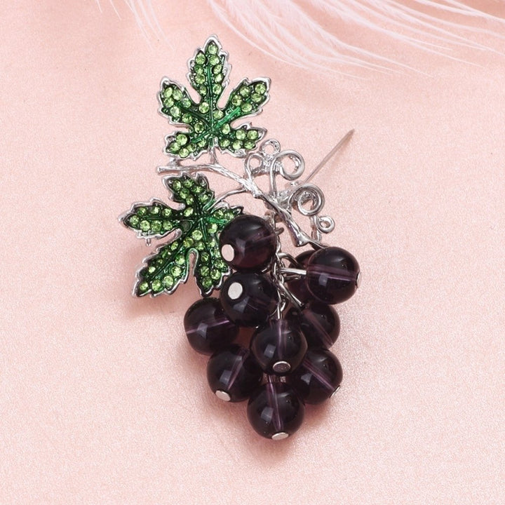 Elegant Women Faux Amethyst Grape Fruit Brooch Pin Cardigan Scarf Clip Jewelry Image 6