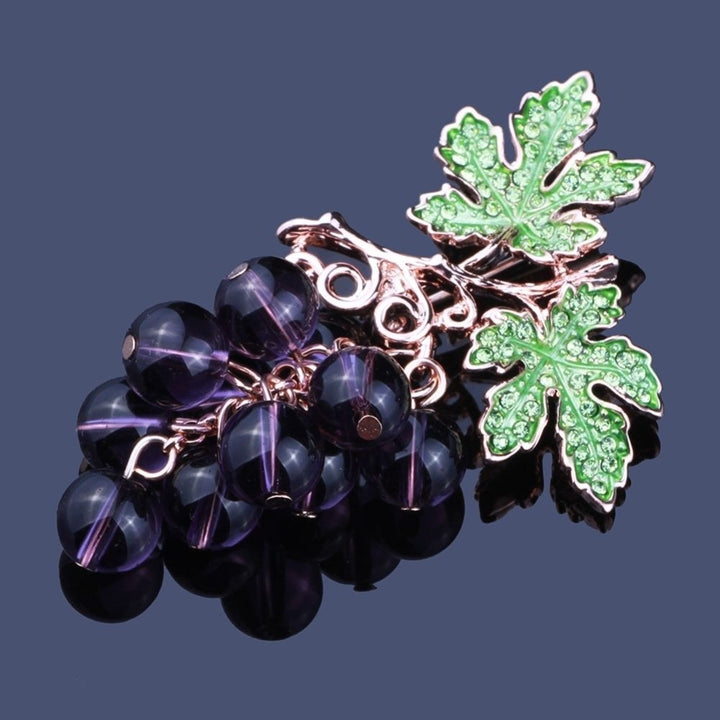 Elegant Women Faux Amethyst Grape Fruit Brooch Pin Cardigan Scarf Clip Jewelry Image 9