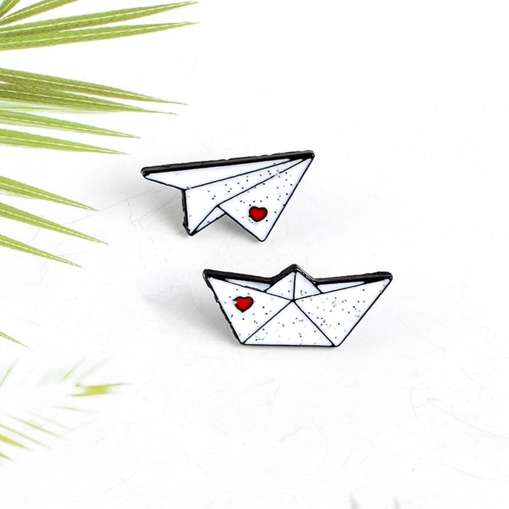 Unisex Origami Airplane Boat Enamel Brooch Pin Jacket Bag Badge Friend Gift Image 7