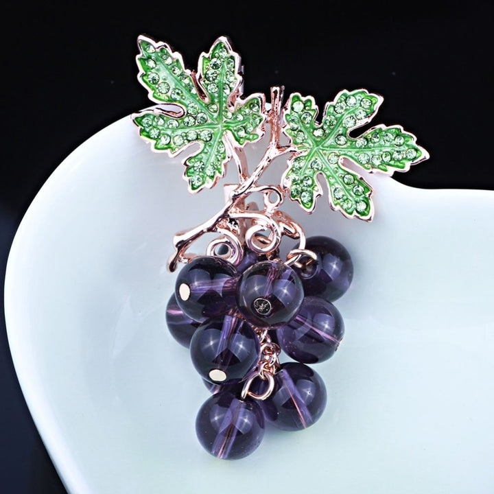 Elegant Women Faux Amethyst Grape Fruit Brooch Pin Cardigan Scarf Clip Jewelry Image 10