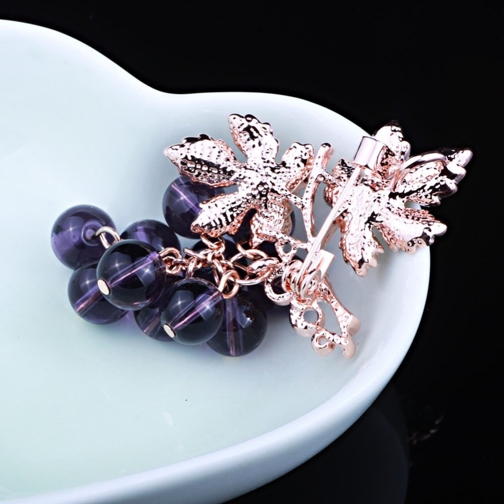 Elegant Women Faux Amethyst Grape Fruit Brooch Pin Cardigan Scarf Clip Jewelry Image 11