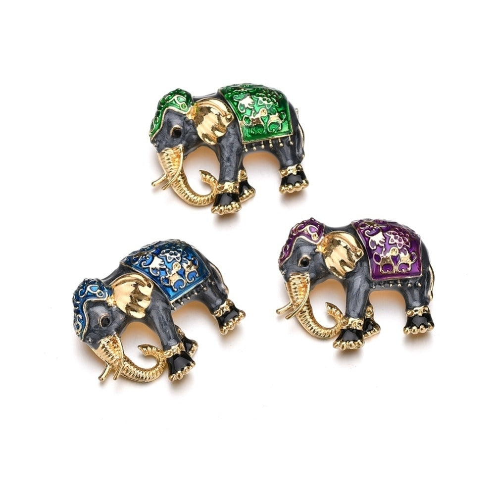 Unisex Enamel Elephant Animal Brooch Pin Cardigan Shawl Scarf Corsage Jewelry Image 2