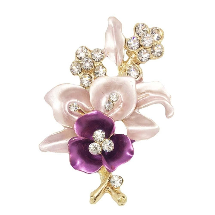 Elegant Women Rhinestone Flower Enamel Brooch Pin Cardigan Scarf Corsage Jewelry Image 9