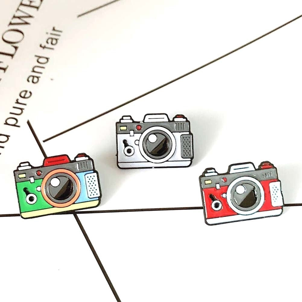 Men Women Camera Shape Enamel Brooch Pin Corsage Jacket Bag Badge Accessory Image 6