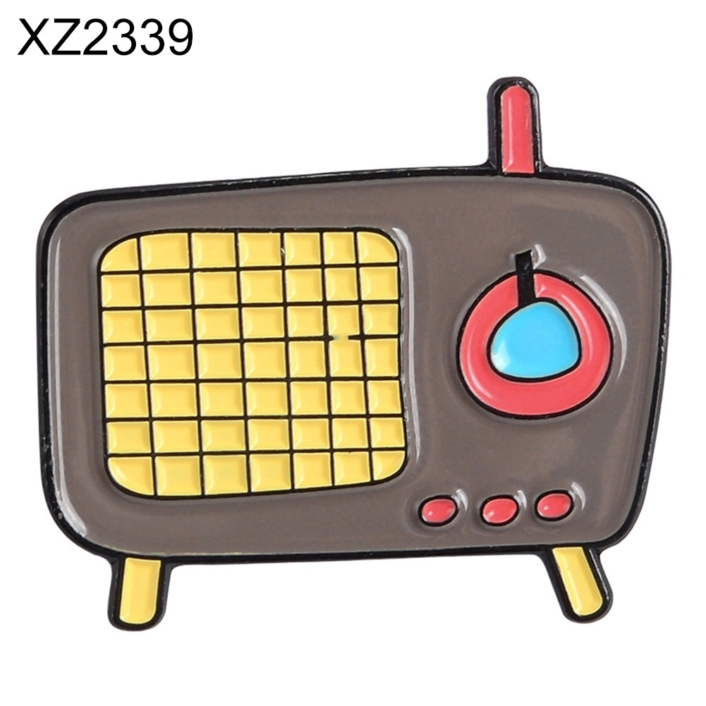 Unisex Cute Cartoon Radio Shaped Brooch Pin Shirt Collar Bag Badge Ornament Image 2