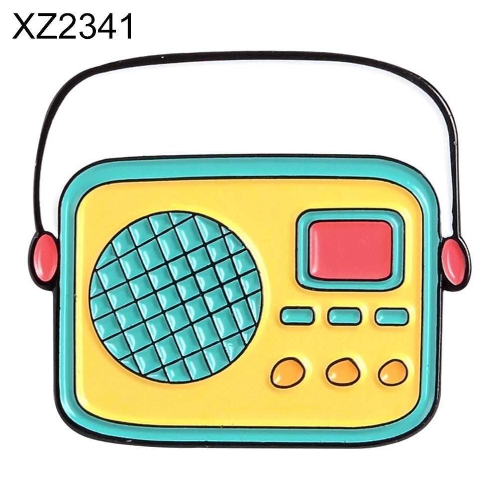 Unisex Cute Cartoon Radio Shaped Brooch Pin Shirt Collar Bag Badge Ornament Image 4