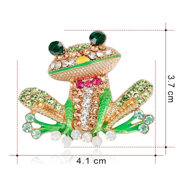 Cute Women Rhinestone Inlaid Frog Enamel Animal Brooch Shirt Collar Badge Decor Image 10