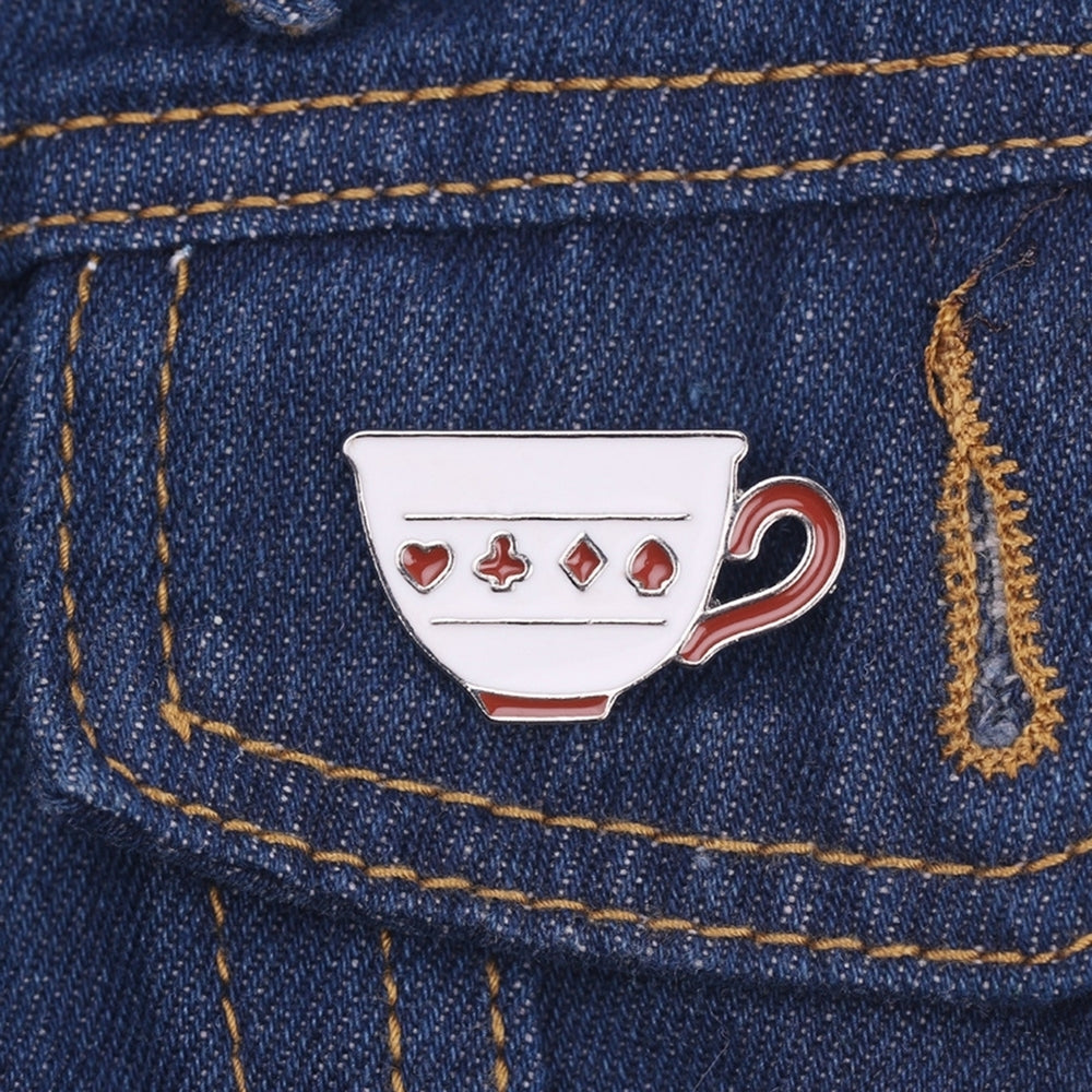 Cute Men Women Coffee Tea Cup Pot Shape Enamel Brooch Pin Bag Badge Decor Gift Image 2