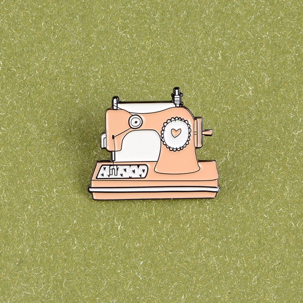 Cartoon Unisex Sewing Machine Shaped Enamel Brooch Pin Handcraft DIY Badge Gift Image 4