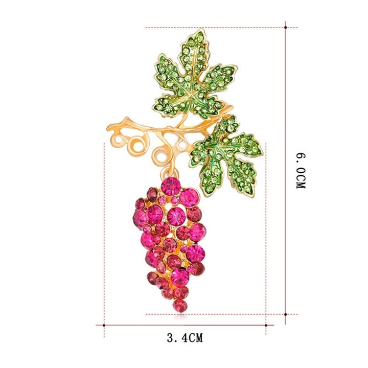 Women Rhinestone Grape Enamel Fruit Brooch Pin Cardigan Shawl Clip Jewelry Gift Image 9