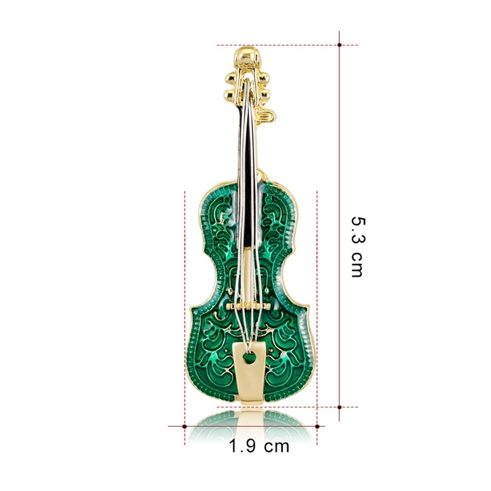 Unisex Violin Shape Enamel Instrument Brooch Pin Corsage Suit Lapel Decoration Image 9