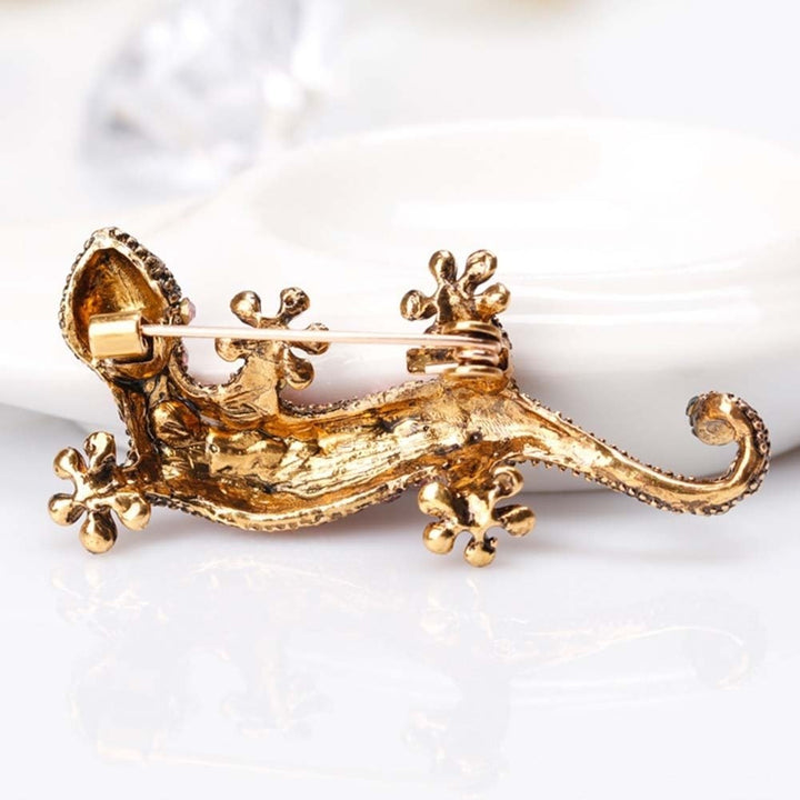 Unisex Rhinestone Lizard Gecko Animal Creeper Brooch Pin Corsage Jewelry Gift Image 8