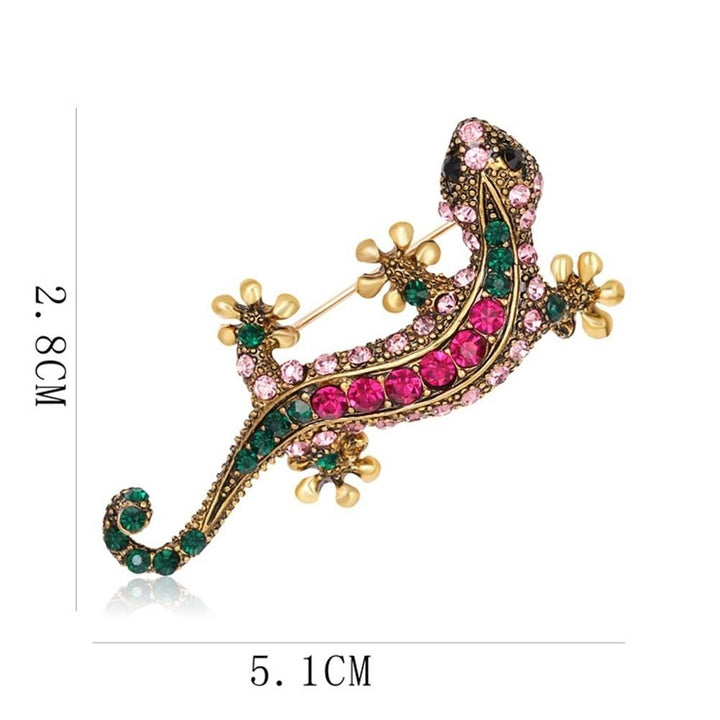 Unisex Rhinestone Lizard Gecko Animal Creeper Brooch Pin Corsage Jewelry Gift Image 9