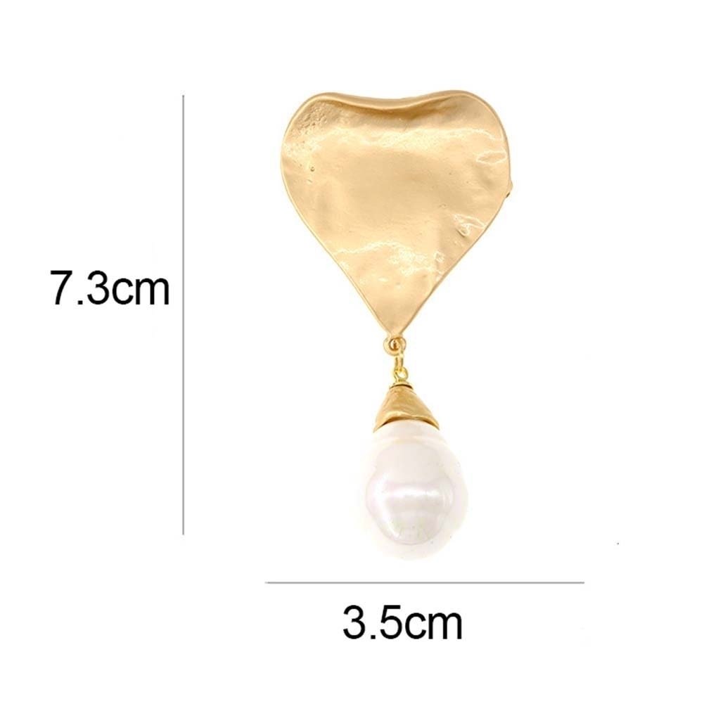 Baroque Women Faux Pearl Heart Shape Brooch Pin Corsage Suit Accessory Jewelry Image 8